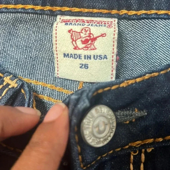 Women’s Tru Religion Dark Wash Straight Leg Jeans size 26 - Picture 2 of 6